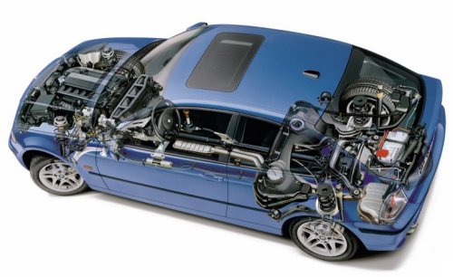 BMW E46 325ti compact cut away drawing