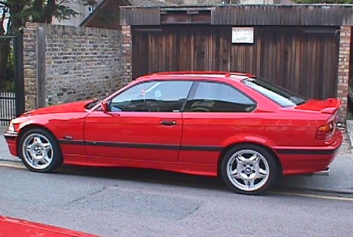 BMW E36 coupe red