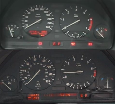BMW E34 dashboard clusters